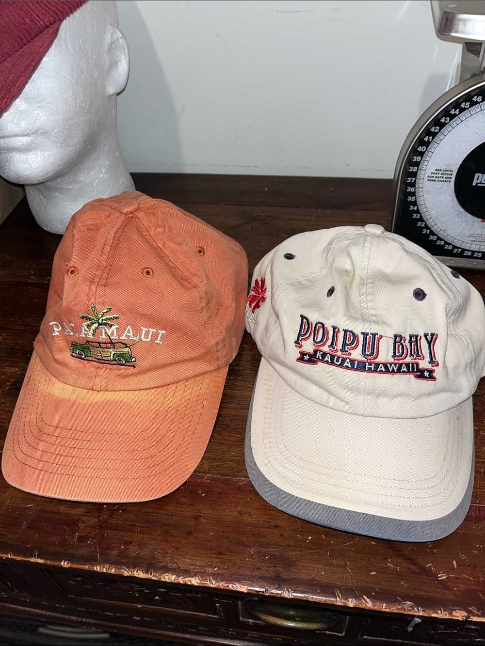 2 Poipu Bay Kuaui & Paia Maui Hawaii Baseball Cap Hat worn used